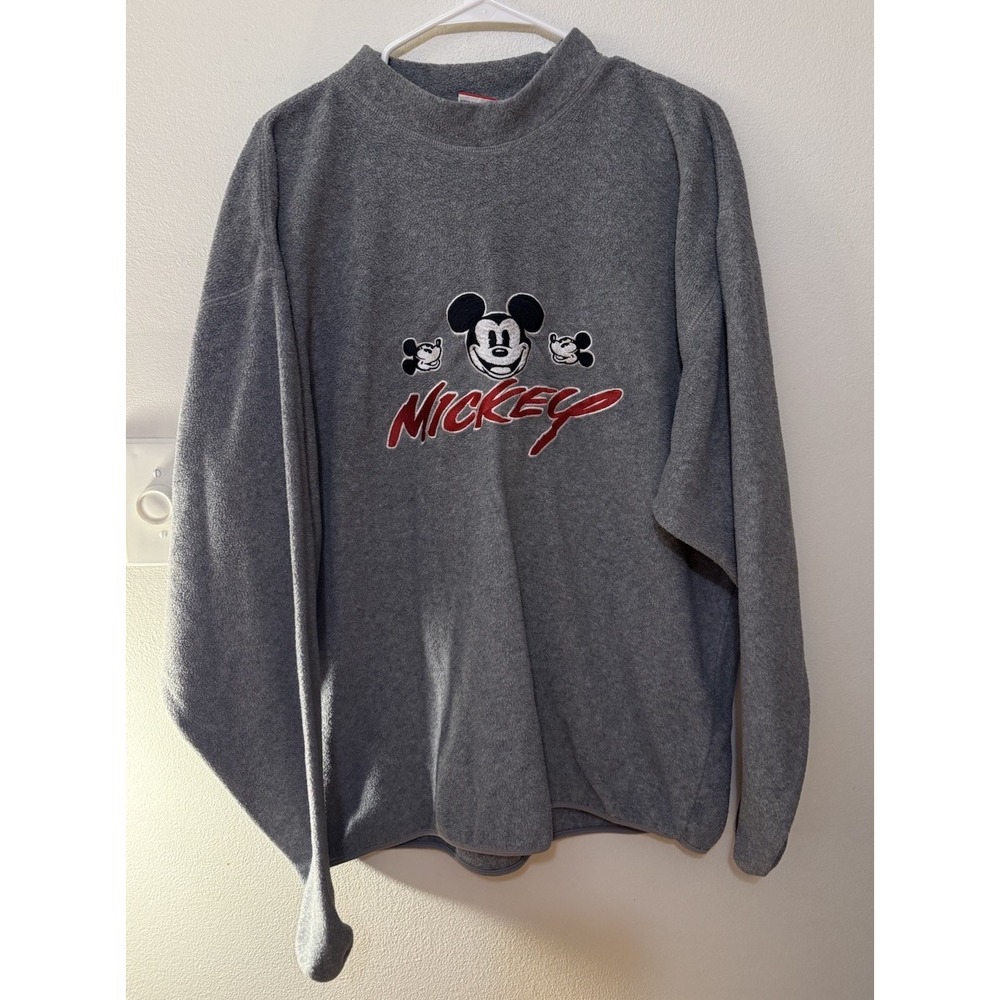 Disney Vintage 1980's Unisex Gray Fleece Mickey Mouse Sweatshirt Size‎ XL